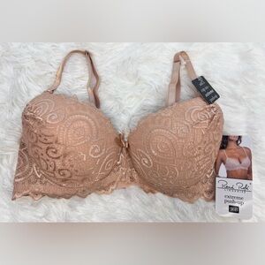 René Rofé Extreme Push-Up Lace Bra - 36B Tan NWT